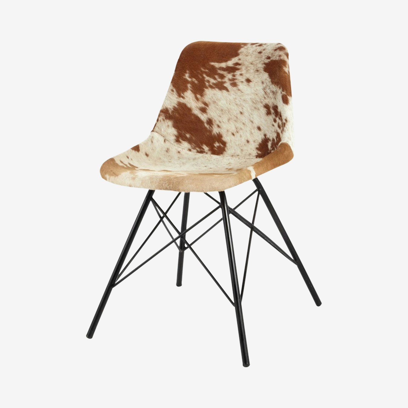 Cowhide Dining Chair Set of 2 by Indian Hub Fy